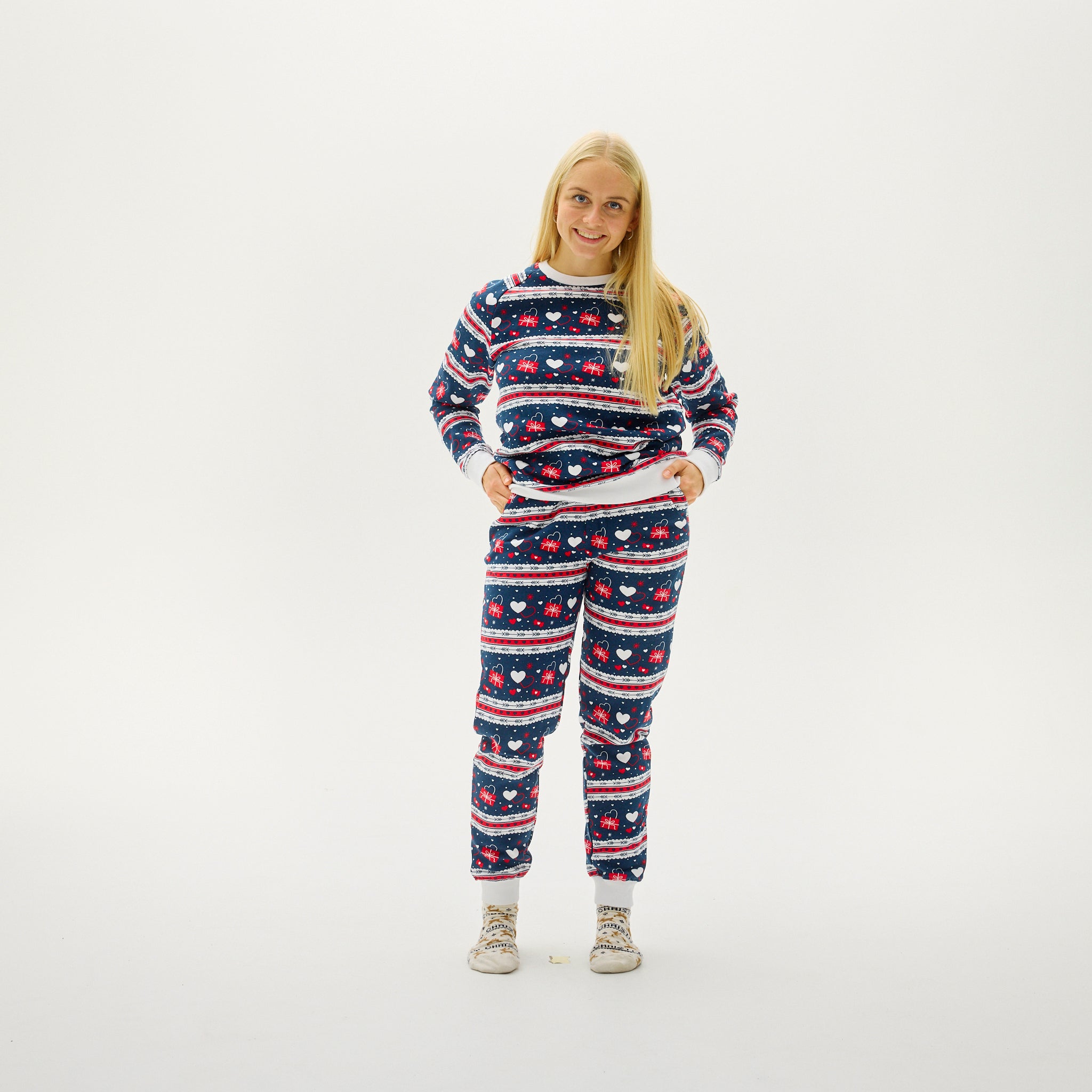 Valentines Sweatsuit Navy - Dam.